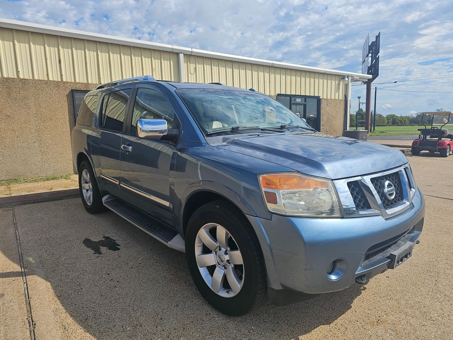 2012 BLUE Nissan Armada SL 2WD (5N1BA0ND2CN) with an 5.6L V8 DOHC 32V FFV engine, 5-Speed Automatic transmission, located at 533 S Seven Points BLVD, Seven Points, TX, 75143, (430) 255-4030, 32.313999, -96.209351 - Photo#1