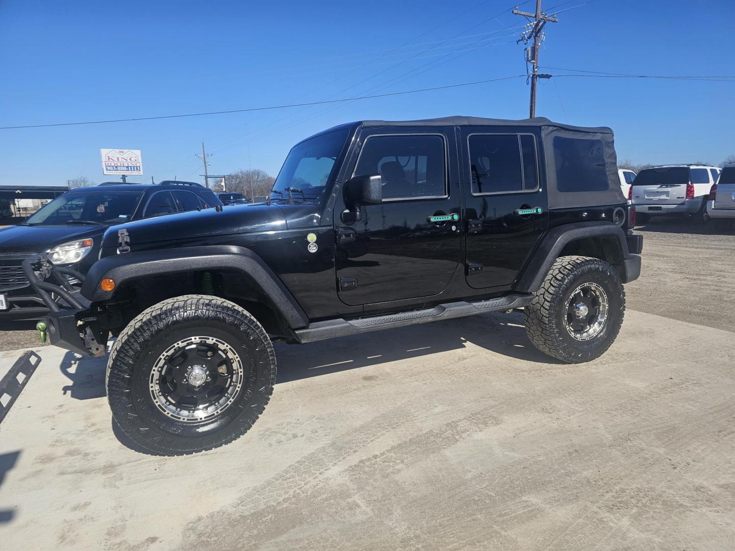 2010 BLACK Jeep Wrangler Unlimited Sport 4WD (1J4BA3H16AL) with an 3.8L V6 OHV 12V engine, located at 607 S Seven Points BLVD, Seven Points, TX, 75143, (430) 255-4030, 32.313934, -96.207932 - Photo#0