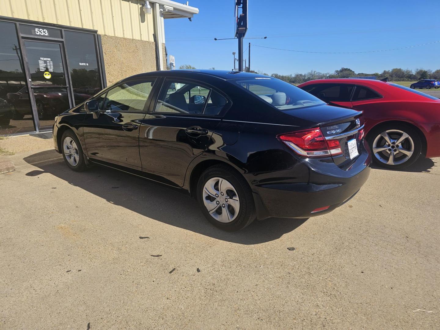 2015 BLACK Honda Civic LX Sedan CVT (19XFB2F56FE) with an 1.8L L4 SOHC 16V engine, Continuously Variable Transmission transmission, located at 533 S Seven Points BLVD, Seven Points, TX, 75143, (430) 255-4030, 32.313999, -96.209351 - Photo#4