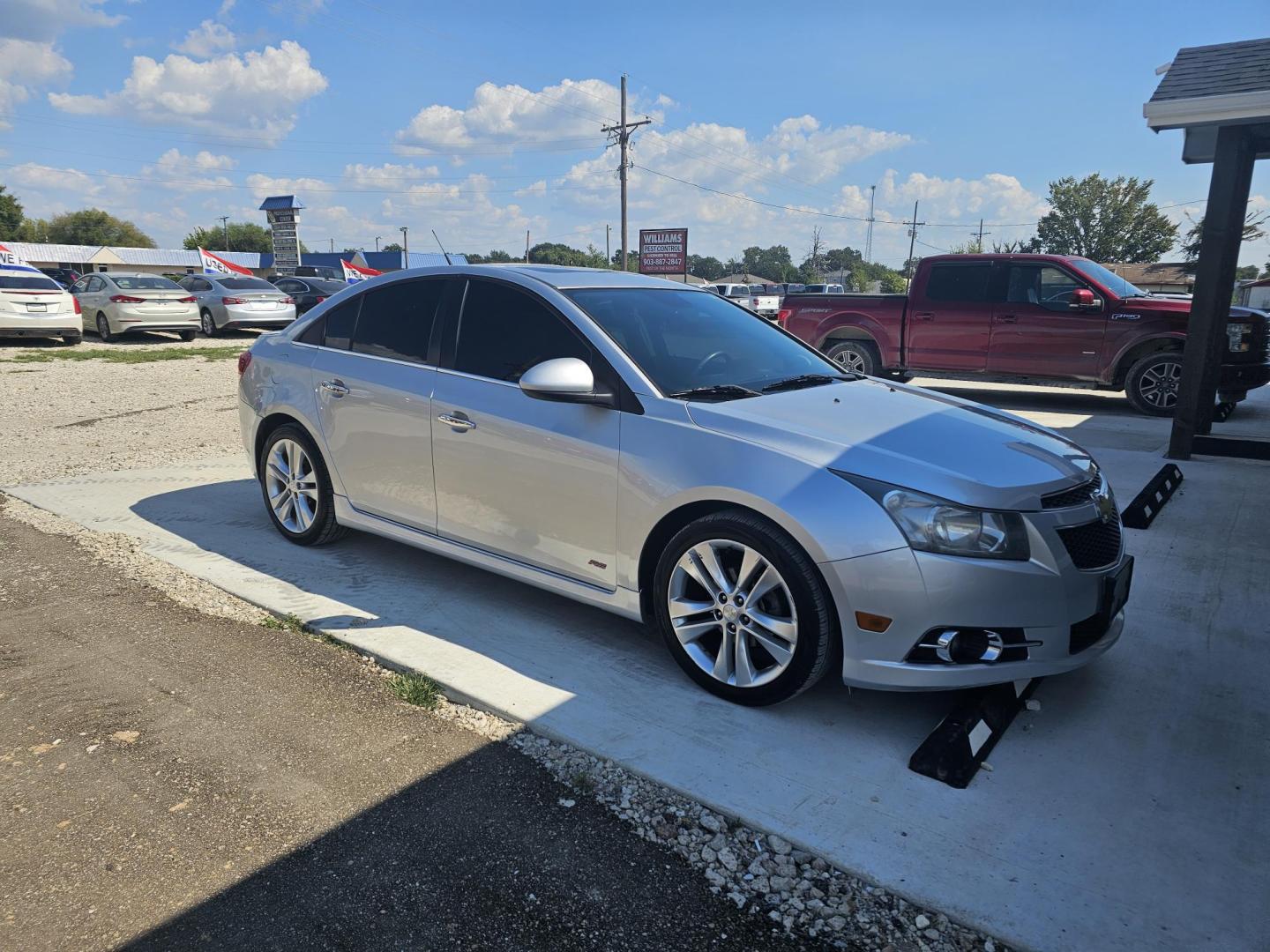 2014 SILVER Chevrolet Cruze LTZ Auto (1G1PG5SB4E7) with an 1.4L L4 DOHC 16V TURBO engine, 6-Speed Automatic transmission, located at 607 S Seven Points BLVD, Seven Points, TX, 75143, (430) 255-4030, 32.313934, -96.207932 - Photo#1